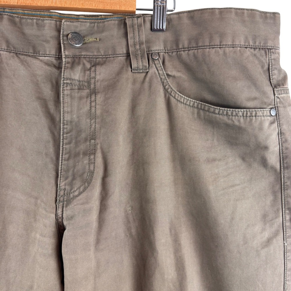 Columbia Omni-Shield Pants Mens 41x26* Brown Cotton Canvas Straight‎ Leg